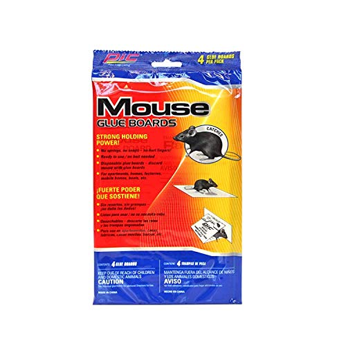 PIC GMT-4F Mouse Glue Trap, Baited Glue Traps with Sticky Adhesive, Sticky Mouse Traps for Indoors, Trampas para Ratones Pest Control Trap, Easy to Set, Non-Toxic, Disposable, 6 Pack (24 Traps Total)