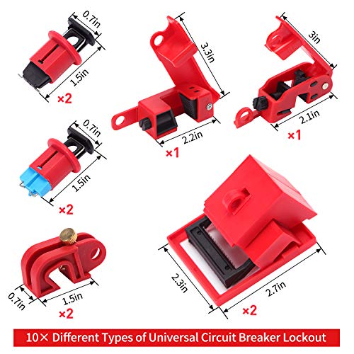 Lockout Tagout Kit - Lockout Set Safety Padlocks Lockout Hasp Breaker Lockout Ball Valve Lockout Steel Cable Lockout Plug Loto Valve Lockout Loto Tags Lock Out Tag Out