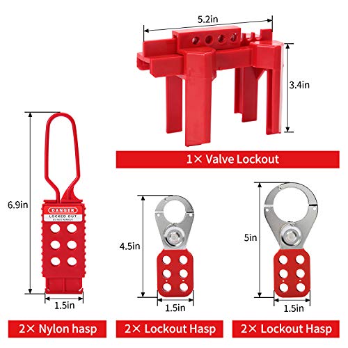 Lockout Tagout Kit - Lockout Set Safety Padlocks Lockout Hasp Breaker Lockout Ball Valve Lockout Steel Cable Lockout Plug Loto Valve Lockout Loto Tags Lock Out Tag Out