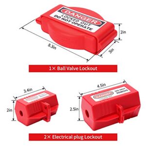 Lockout Tagout Kit - Lockout Set Safety Padlocks Lockout Hasp Breaker Lockout Ball Valve Lockout Steel Cable Lockout Plug Loto Valve Lockout Loto Tags Lock Out Tag Out