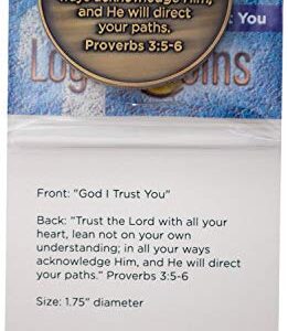 God I Trust You Christian Challenge Coin, Trust in The Lord with All Your Heart, Pocket Token of Trust and Serenity, Antique Gold Plated Proverbs 3:5-6 Gift