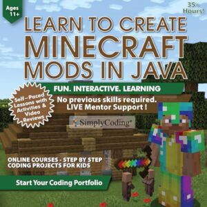 coding for kids: learn to code minecraft mods in java - video game design coding - computer programming courses, ages 11-18, (pc, mac compatible)