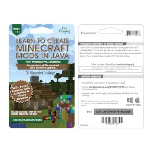 Coding for Kids: Learn to Code Minecraft Mods in Java - Video Game Design Coding - Computer Programming Courses, Ages 11-18, (PC, Mac Compatible)