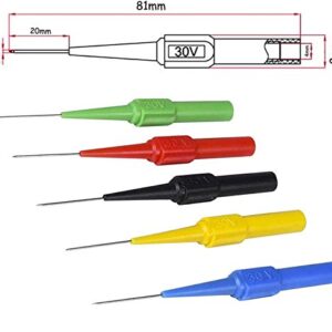 15pcsProbes Pin Insulation Piercing Needle,0.7mm No-Destructive Pin Test Probes Pin Insulation Piercing Needle Multimeter Test Probe for Banana Socket Tester