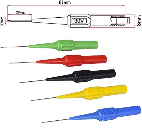 15pcsProbes Pin Insulation Piercing Needle,0.7mm No-Destructive Pin Test Probes Pin Insulation Piercing Needle Multimeter Test Probe for Banana Socket Tester