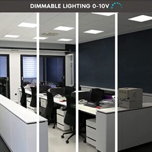 2x2 FT LED Light Flat Panel, 20/30/40W, Color Temperature Selectable 3K | 4K | 5K, Dimmable Recessed Drop Ceiling Lights, 2500/3750/5000 Lumens, Lay in Fixture for Office, 120-277V, UL DLC(6 Pack)