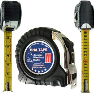 40 Foot Tape Measure – Wide Blade – Engineer Scale, Imperial Inch/Foot, Metric – Bottom Hole Assembly – BHA Tape – Directional Drilling Tape Measure – Class II