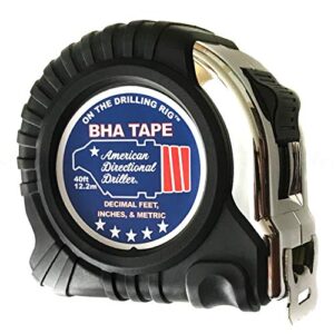 40 Foot Tape Measure – Wide Blade – Engineer Scale, Imperial Inch/Foot, Metric – Bottom Hole Assembly – BHA Tape – Directional Drilling Tape Measure – Class II