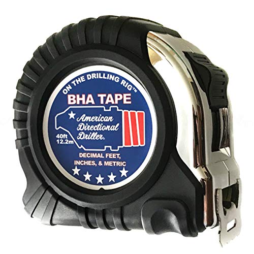 40 Foot Tape Measure – Wide Blade – Engineer Scale, Imperial Inch/Foot, Metric – Bottom Hole Assembly – BHA Tape – Directional Drilling Tape Measure – Class II