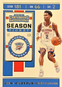 shai gilgeous-alexander basketball card - 2019-20 panini contenders season ticket basketball card - 1st year oklahoma city thunder card