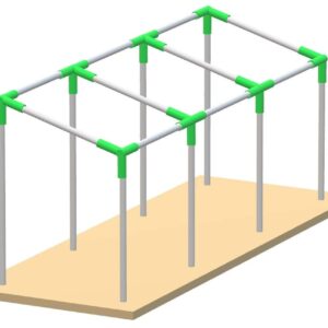 GoodsZone Canopy Fittings Kit 1 3/8" Slant Roof Carport Gazebo Slope Lean to Shed Greenhouse Frame Connectors, Full Set for 6, 8, 10 Legs, Choose Size (for 8 Legs)