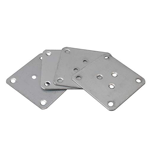 RDEXP 4PCS Leg Mounting Plates 7x7cm Furniture Leg Attachment Plate Hole Dia 5.8mm