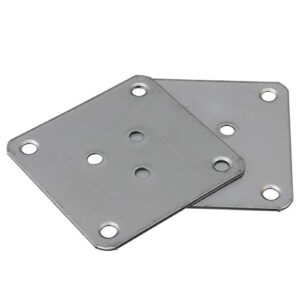 RDEXP 4PCS Leg Mounting Plates 7x7cm Furniture Leg Attachment Plate Hole Dia 5.8mm