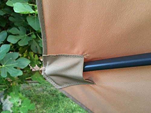 BELLRINO DECOR 7.5 ft 6 Ribs Replacement STRONG & THICK Patio Umbrella Canopy Cover (Canopy Only) - TAUPE