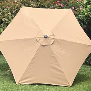 BELLRINO DECOR 7.5 ft 6 Ribs Replacement STRONG & THICK Patio Umbrella Canopy Cover (Canopy Only) - TAUPE