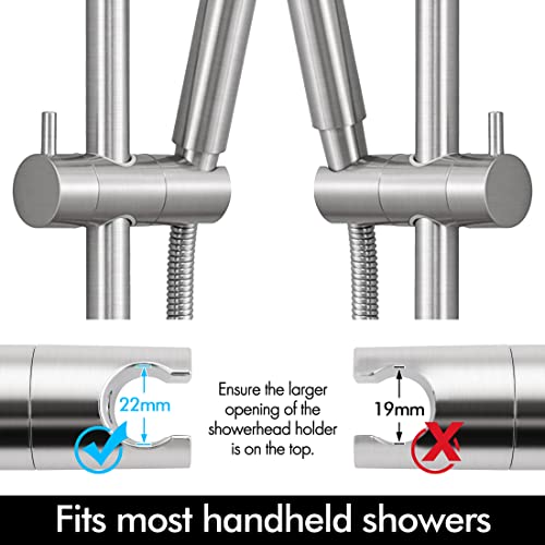 KES Shower Slide Bar 30-Inch with Adjustable Handheld Shower Head Holder for Bathroom Wall Mount SUS 304 Stainless Steel Brushed Finish, F209S78DG-BS