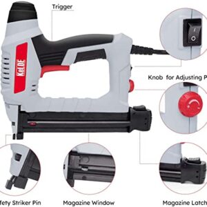 KeLDE Electric Nail Gun Kit, 120V Power Brad Nailer with Adjustable Power Knob, Includes 1500pc Brad Nails, 15/20/25/32mm