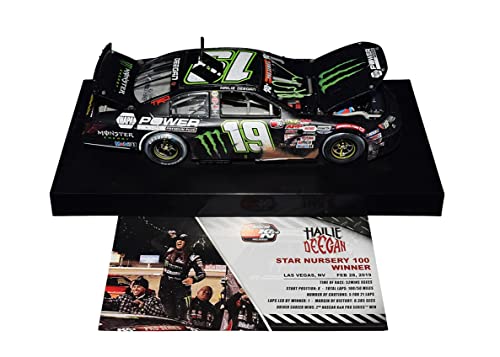 AUTOGRAPHED 2019 Hailie Deegan #19 Monster Energy Racing LAS VEGAS WIN (Raced Version) Bill McAnally Racing K&N Series Signed Lionel 1/24 NASCAR Diecast Car with COA (1 of only 1,333 produced)