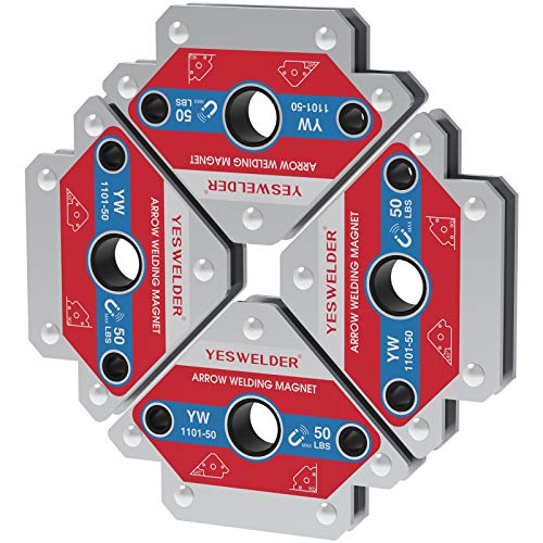 YESWELDER 50 LB Welding Magnet-4 Pieces of Magnetic Welding Holder 50 LBS Holding Power Welding Accessories