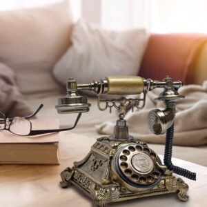 DYRABREST Rotary Phone Vintage Phone Corded Antique Telephone Old Vintage Rotary Dial Phone Retro Phone Handset Turntable Telephone Office Telephone Antique Landline