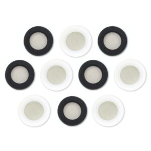 black 20 pcs silicone washer silicone filter gasket for shower head water tap faucet (white & black 10 pcs)