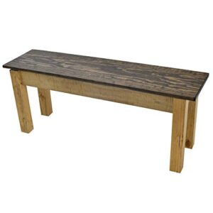 dark walnut & golden oak farmhouse bench