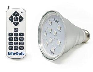 life-bulb 120v led color spa light bulb with remote for in-ground spa | high lumens | lifetime replacement warranty | long lasting aluminum | replaces up to 300w incandescent e26 screw in type bulbs