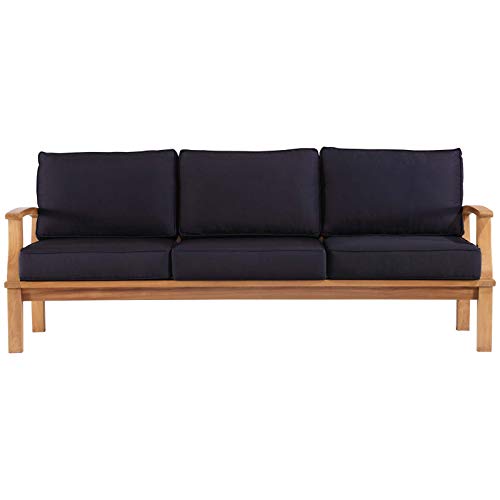 Modway EEI-4176-NAT-NAV Marina Patio Teak Sofa, Natural Navy