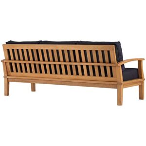 Modway EEI-4176-NAT-NAV Marina Patio Teak Sofa, Natural Navy