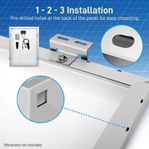 SereneLife 100W 12V Monocrystalline Portable Easy Mono Solar Panel Starter Kit w/ 3 ft 11AWG Cable Set-for Van, Campers, Golf Cart, Car Roof, Boat SLSPNL10