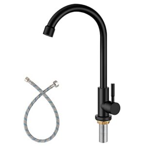 aolemi cold water only kitchen faucet black 304 stainless steel sink faucet high arc faucet