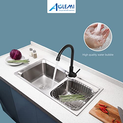 Aolemi Cold Water Only Kitchen Faucet Black 304 Stainless Steel Sink Faucet High Arc Faucet