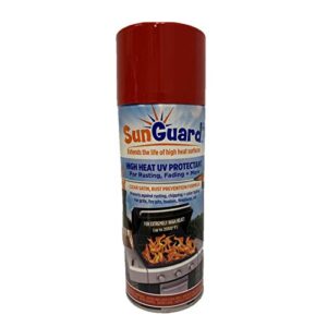 sunguard extreme high heat (up to 2000°f) uv protectant clear satin spray prevents rusting, color fading, chipping, corrosion + more