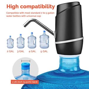 Water Dispenser 5 Gallon Pump by SoGood - Carrying Pouch for Camping - 2 Hoses - Water Jug Dispenser - BPA Free - Water Gallon Dispenser - Automatic - USB Charging - Ideal for Outdoor or Kitchen