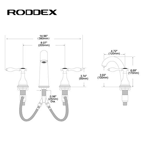 RODDEX Widespread Bathroom Sink Faucets 8 Inch Two Handle 3 Hole Vanity Bathroom Faucet with Drainage,Brushed Nickel …