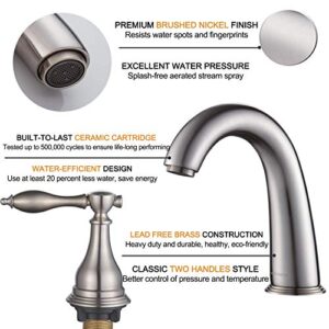 RODDEX Widespread Bathroom Sink Faucets 8 Inch Two Handle 3 Hole Vanity Bathroom Faucet with Drainage,Brushed Nickel …