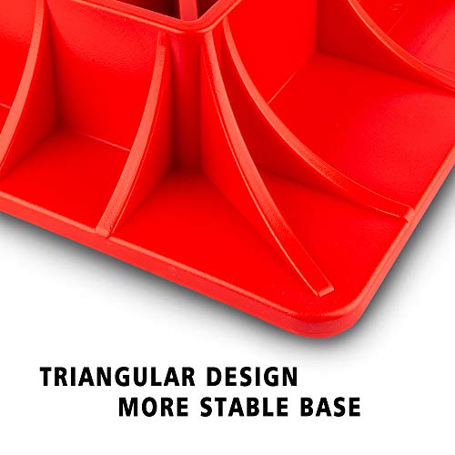 ZESUPER Off-Road Base High Lift Jack Base Plate Compatible with Hi Lift Jack PP Pad to Alleviate Jack Hoisting Sinkage (Red)