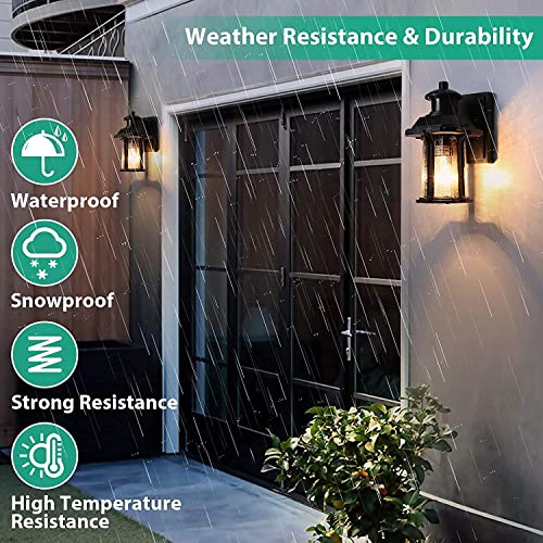 Motion Sensor Outdoor Lights, 3 Lighting Modes Porch Lights Fixture for House, Dusk to Dawn Exterior Wall Lights, Waterproof Aluminum Anti-Rust Lantern for Entryway, Bulb Not Included