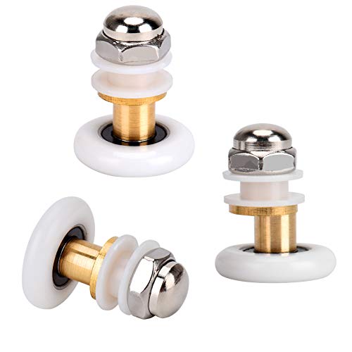 Queta 6PCS x Shower Door Rollers,Roller Diameter 25mm for The Bathroom Glass Sliding Door Pulleys/Runners/Wheels,Strong Load-Bearing Capacity, Ultra-Quiet Shower Glass Door Rollers Replacement