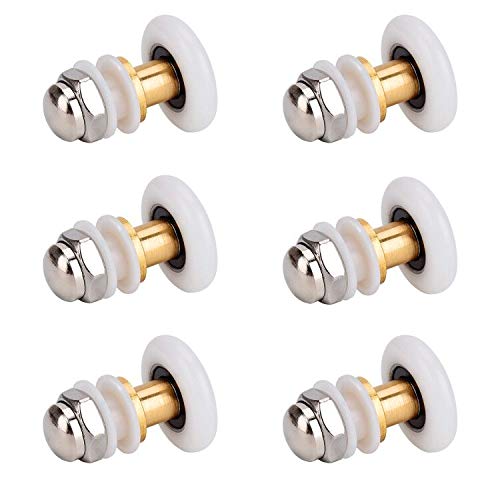 Queta 6PCS x Shower Door Rollers,Roller Diameter 25mm for The Bathroom Glass Sliding Door Pulleys/Runners/Wheels,Strong Load-Bearing Capacity, Ultra-Quiet Shower Glass Door Rollers Replacement