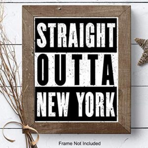 New York Poster - Gift for NY, NYC, Brooklyn Fan - Urban Graffiti Wall Art Decor, Home Decoration for Apartment, Office, Living Room, Bedroom, Bathroom - Contemporary Modern Street Art Picture Print