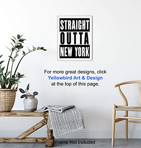 New York Poster - Gift for NY, NYC, Brooklyn Fan - Urban Graffiti Wall Art Decor, Home Decoration for Apartment, Office, Living Room, Bedroom, Bathroom - Contemporary Modern Street Art Picture Print