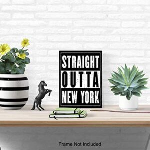 New York Poster - Gift for NY, NYC, Brooklyn Fan - Urban Graffiti Wall Art Decor, Home Decoration for Apartment, Office, Living Room, Bedroom, Bathroom - Contemporary Modern Street Art Picture Print