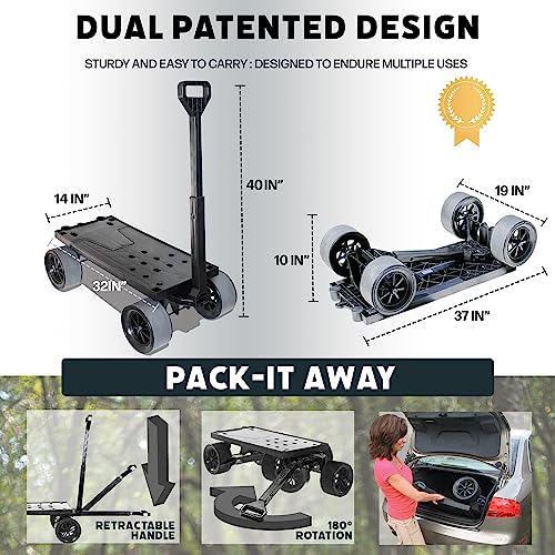 Mighty Max Cart Platform Hand Truck & Moving Dolly, Black - 250 lb Capacity (Flatbed Only) 100% USA Made