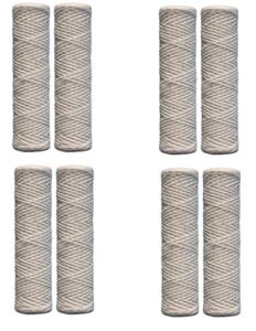 cfs – 8 pack string wound sediment water filter cartridges compatible with whkf-whsw models – remove bad taste & odor – whole house replacement water filter cartridge - 5 micron