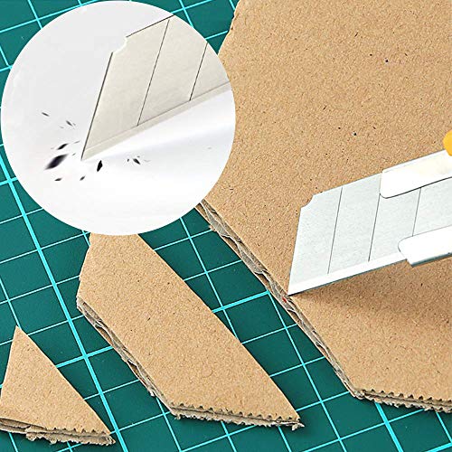 DOWELL Box Cutter Utility Knife Retractable Snap Off Blades Hobby Knife 3 Pack for Cutting Cardboard Boxes Leather (Yellow)