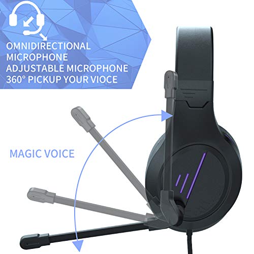 Anivia PC Computer Headset, Headphones with Microphone Stereo Surround for PC MAC Laptop, Noise Cancelling Over Ear Wired Headset with Soft Memory Earmuffs, Compatible with Switch Nintendo PC Laptop