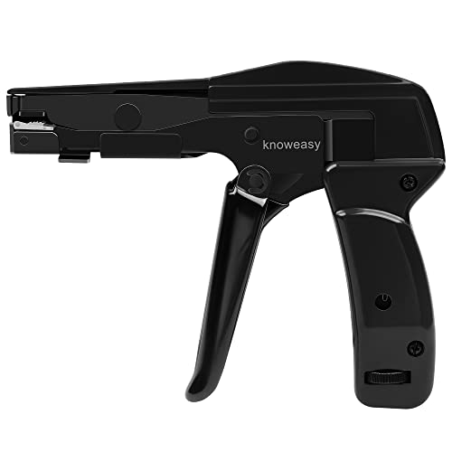 Knoweasy Cable Tie Gun and Cable Tie Tool- Fastening and Flush Cutting Tool with Steel Handle Zip Tie Tool for Nylon Cable Ties