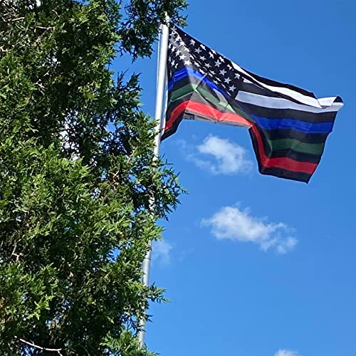 Thin Blue Red Green Line American Flag 3x5 Outdoor- Police Firefighter Military American Flags- USA Flag Support Fire Military Law Enforcement Officers