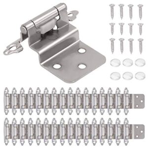 axpower 30 pcs 3/8" inset hinges for face frame kitchen cabinet door satin nickel self closing cupboard hinges